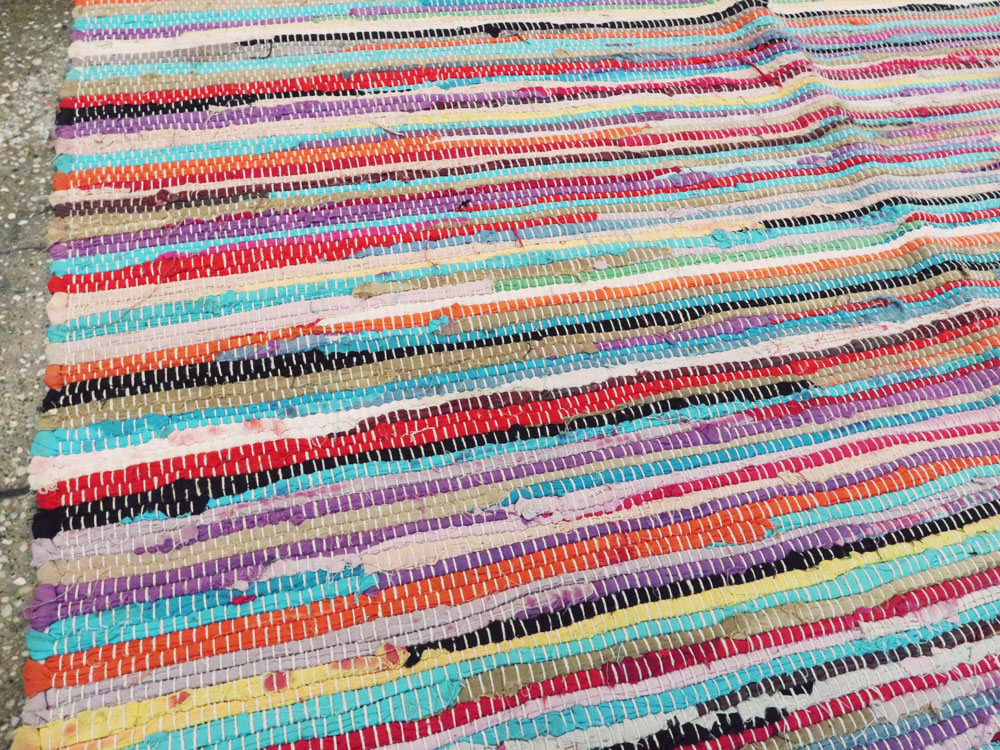 Vintage American Rag Rug, No.20340 - Galerie Shabab
