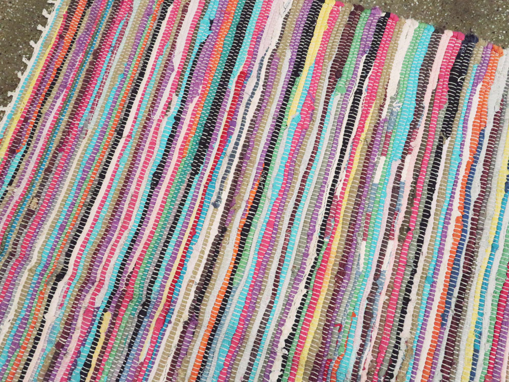 Vintage American Rag Rug, No.20340 - Galerie Shabab