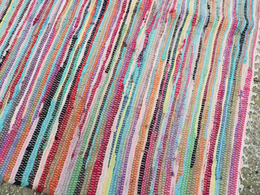 Vintage American Rag Rug, No.20340 - Galerie Shabab
