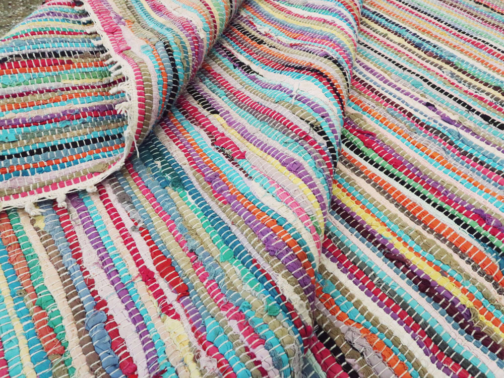 Vintage American Rag Rug, No.20340 - Galerie Shabab