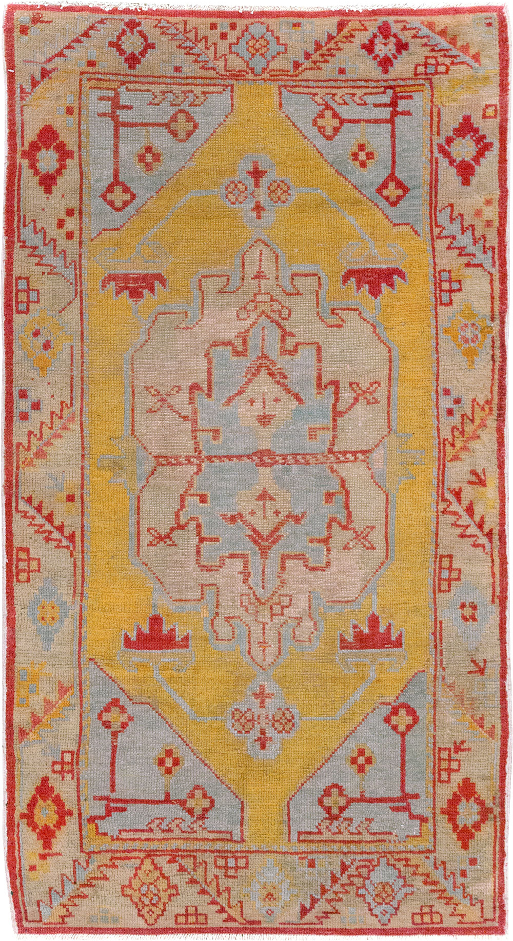 Vintage Turkish Oushak Throw Rug, No.20341 - Galerie Shabab