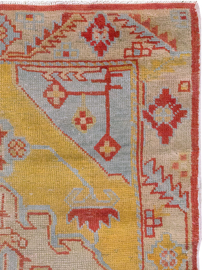 Vintage Turkish Oushak Throw Rug, No.20341 - Galerie Shabab