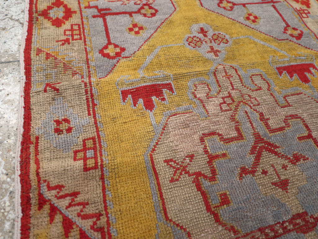 Vintage Turkish Oushak Throw Rug, No.20341 - Galerie Shabab