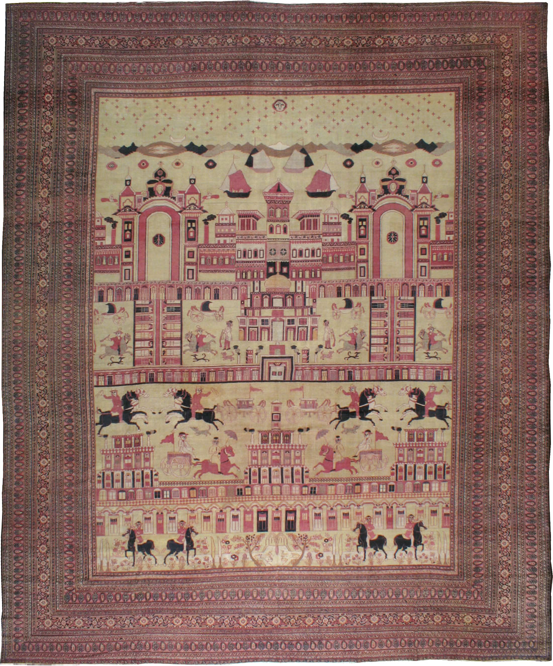 Antique Persian Dorokhsh Pictorial Carpet, No.20362 - Galerie Shabab
