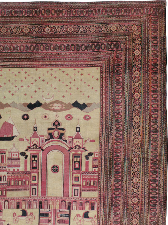 Antique Persian Dorokhsh Pictorial Carpet, No.20362 - Galerie Shabab
