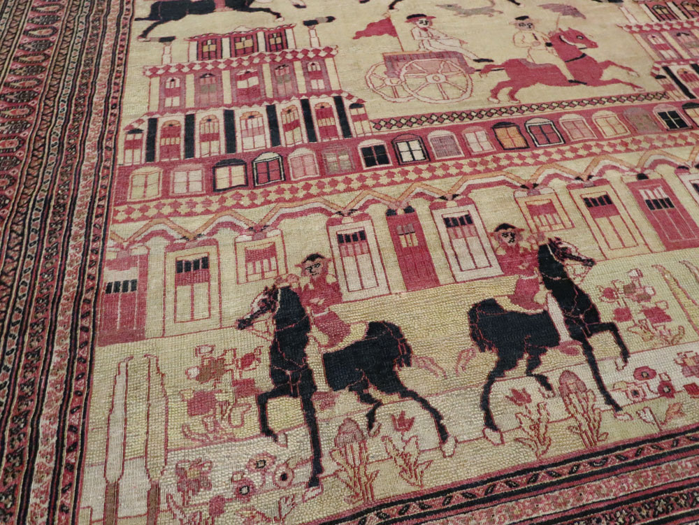 Antique Persian Dorokhsh Pictorial Carpet, No.20362 - Galerie Shabab