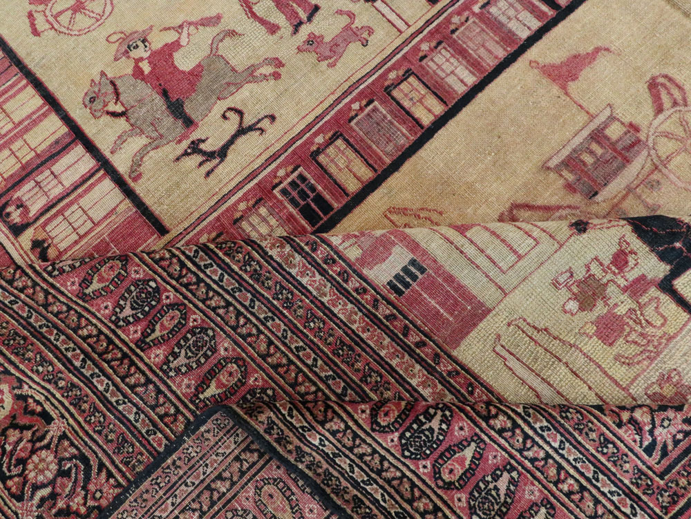 Antique Persian Dorokhsh Pictorial Carpet, No.20362 - Galerie Shabab