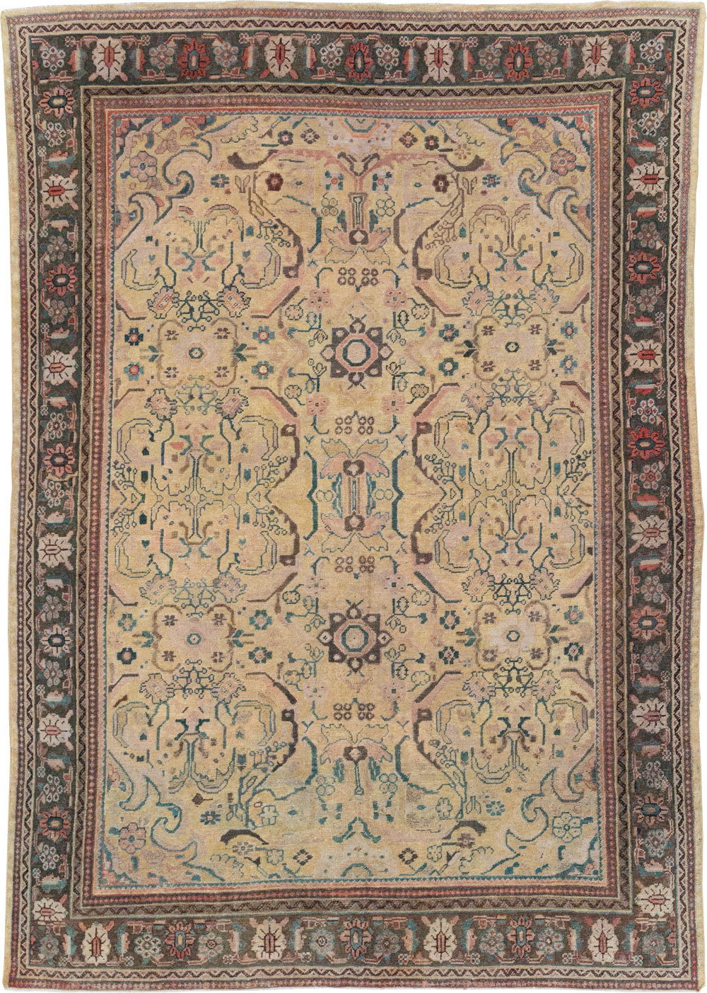 Antique Persian Mahal Small Room Size Carpet, No.20461 - Galerie Shabab