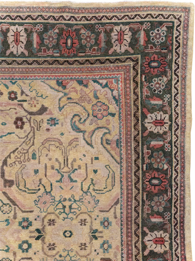Antique Persian Mahal Small Room Size Carpet, No.20461 - Galerie Shabab