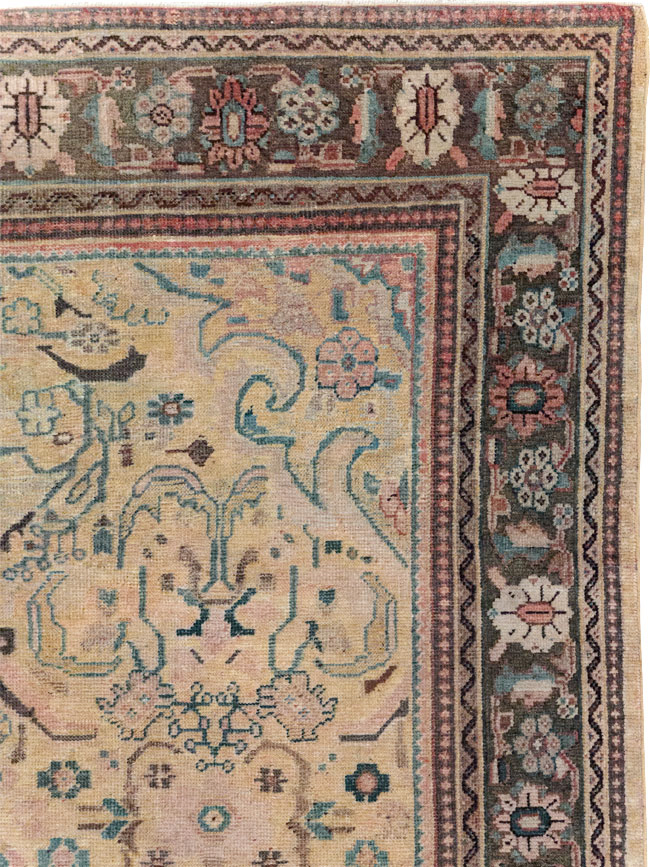 Antique Persian Mahal Small Room Size Carpet, No.20461 - Galerie Shabab