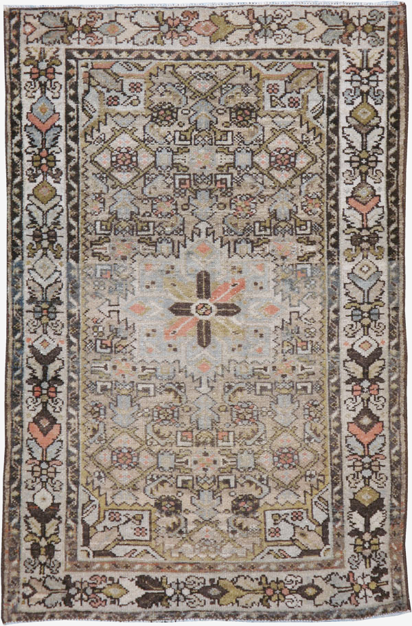 Antique Persian Malayer Throw Rug, No.20469 - Galerie Shabab