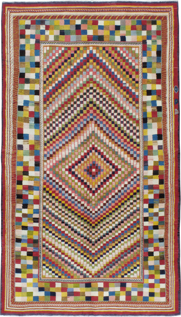 Vintage Persian Kashan Deco Rug, No.20477 - Galerie Shabab