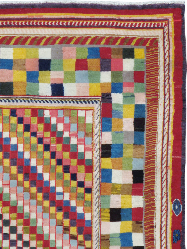 Vintage Persian Kashan Deco Rug, No.20477 - Galerie Shabab