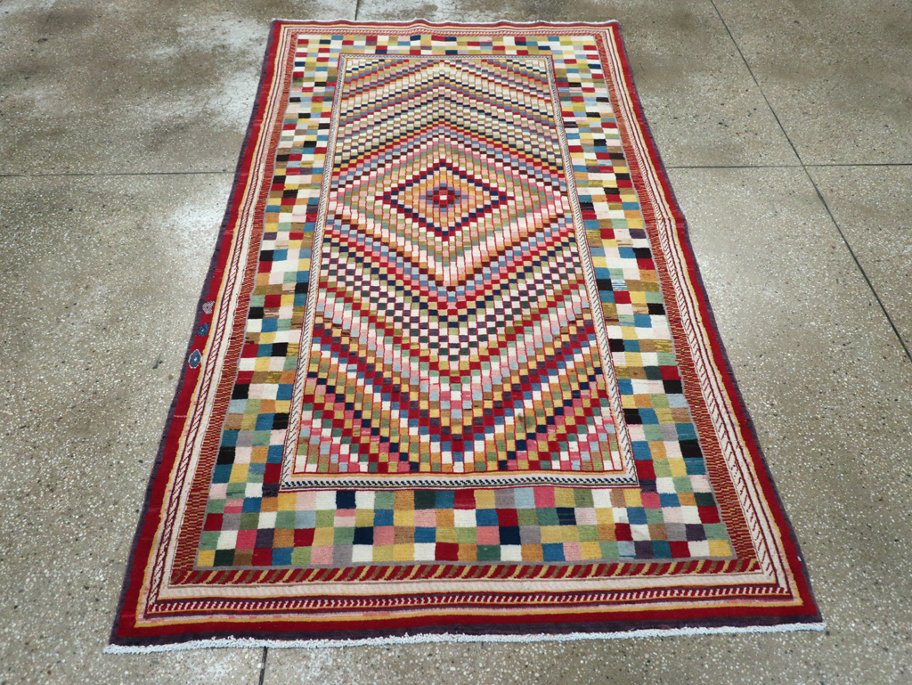 Vintage Persian Kashan Deco Rug, No.20477 - Galerie Shabab