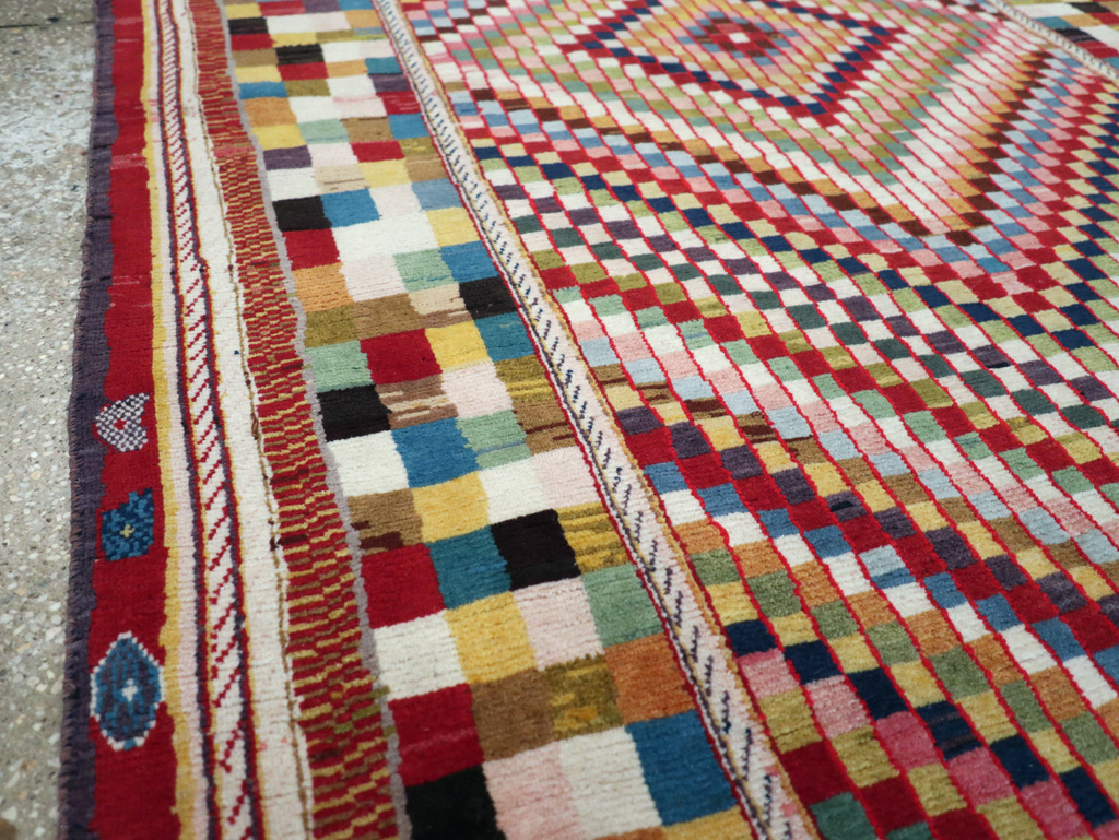 Vintage Persian Kashan Deco Rug, No.20477 - Galerie Shabab