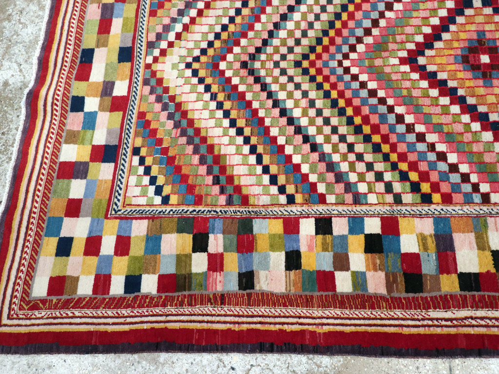 Vintage Persian Kashan Deco Rug, No.20477 - Galerie Shabab