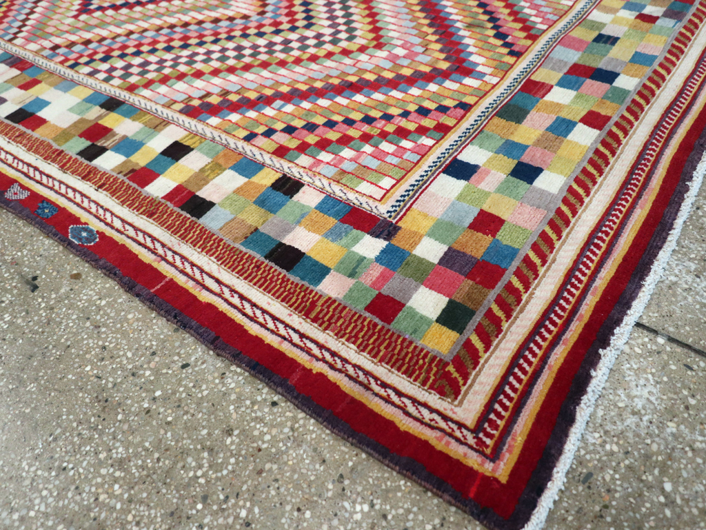 Vintage Persian Kashan Deco Rug, No.20477 - Galerie Shabab