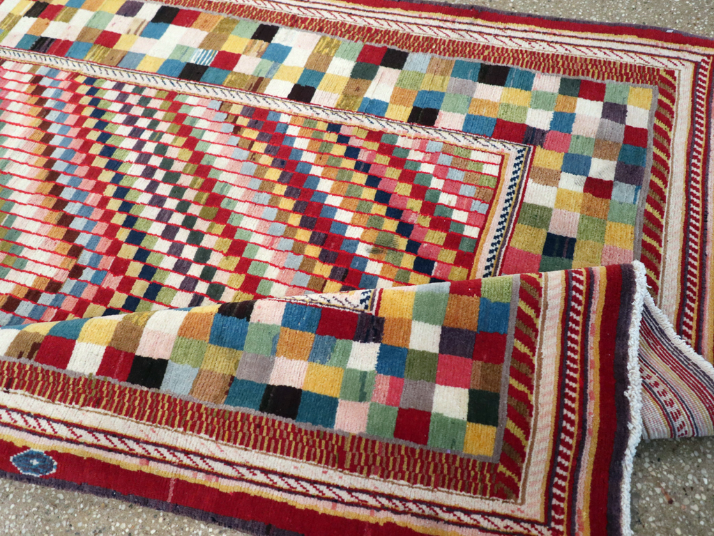 Vintage Persian Kashan Deco Rug, No.20477 - Galerie Shabab