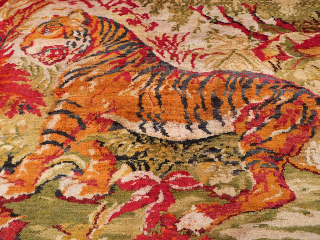 Antique Pictorial Oushak Carpet, No.20483 - Galerie Shabab