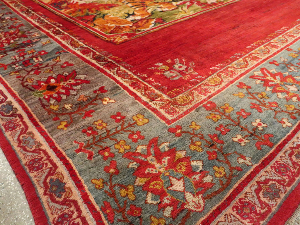 Antique Pictorial Oushak Carpet, No.20483 - Galerie Shabab