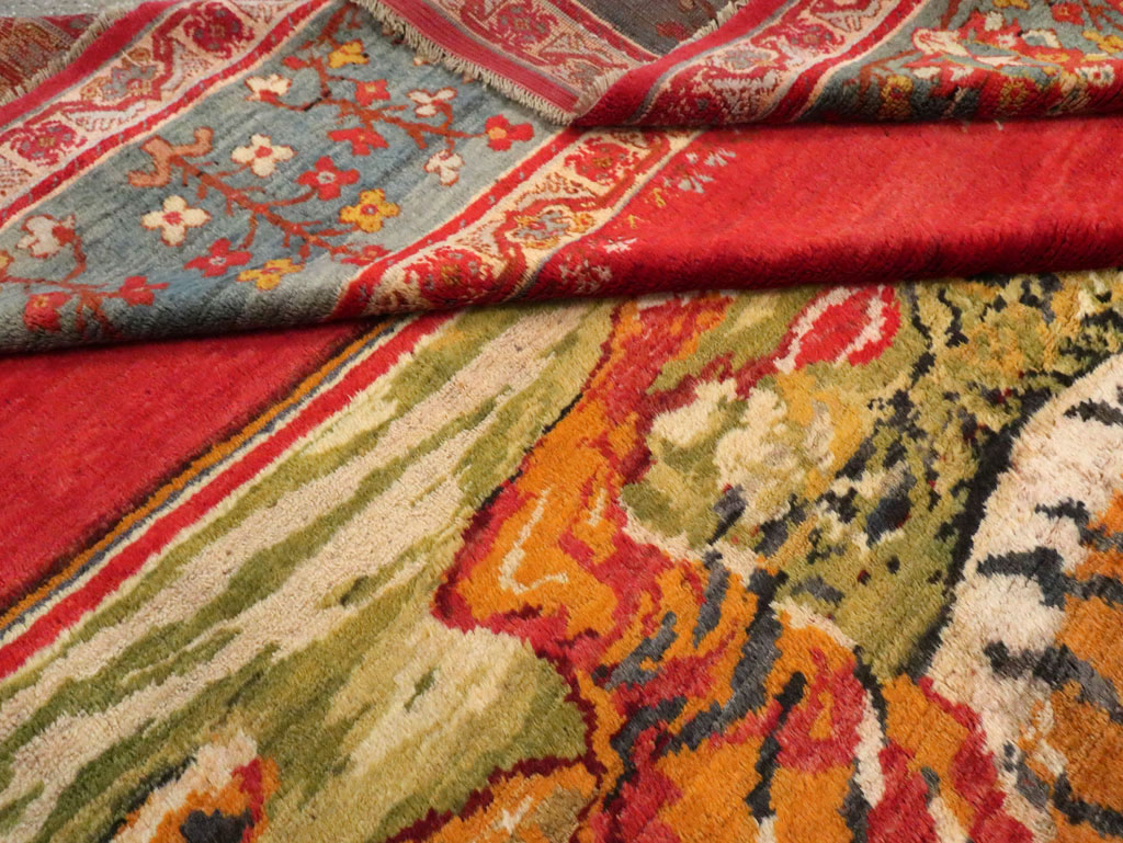 Antique Pictorial Oushak Carpet, No.20483 - Galerie Shabab