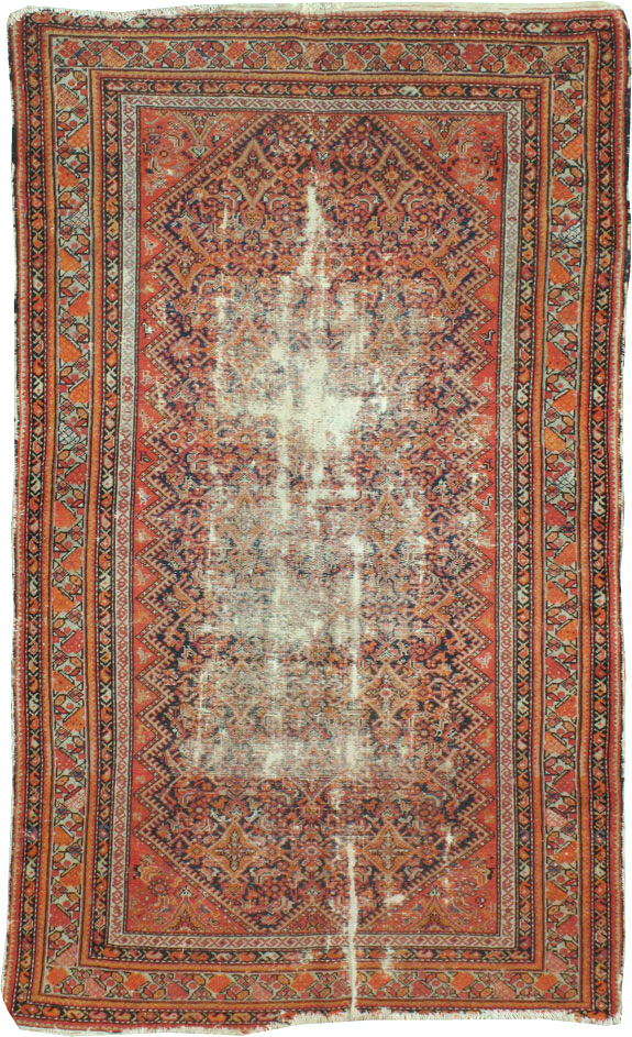 Antique Malayer Distressed Rug, No.20490 - Galerie Shabab