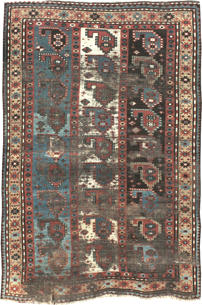 Antique Caucasian Kazak Distressed Rug, No.20515 - Galerie Shabab
