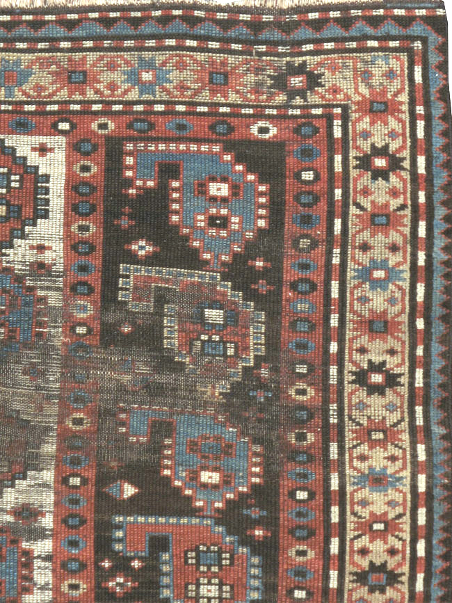 Antique Caucasian Kazak Distressed Rug, No.20515 - Galerie Shabab