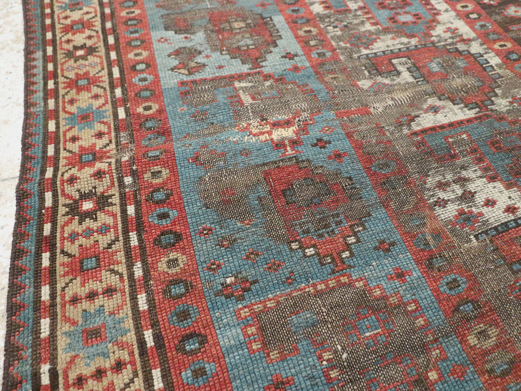 Antique Caucasian Kazak Distressed Rug, No.20515 - Galerie Shabab
