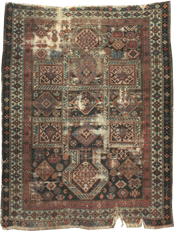 Antique Caucasian Shirvan Distressed Rug, No.20516 - Galerie Shabab