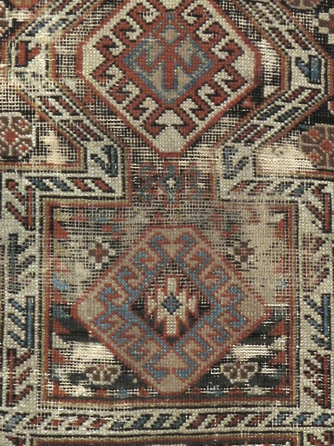 Antique Caucasian Shirvan Distressed Rug, No.20516 - Galerie Shabab