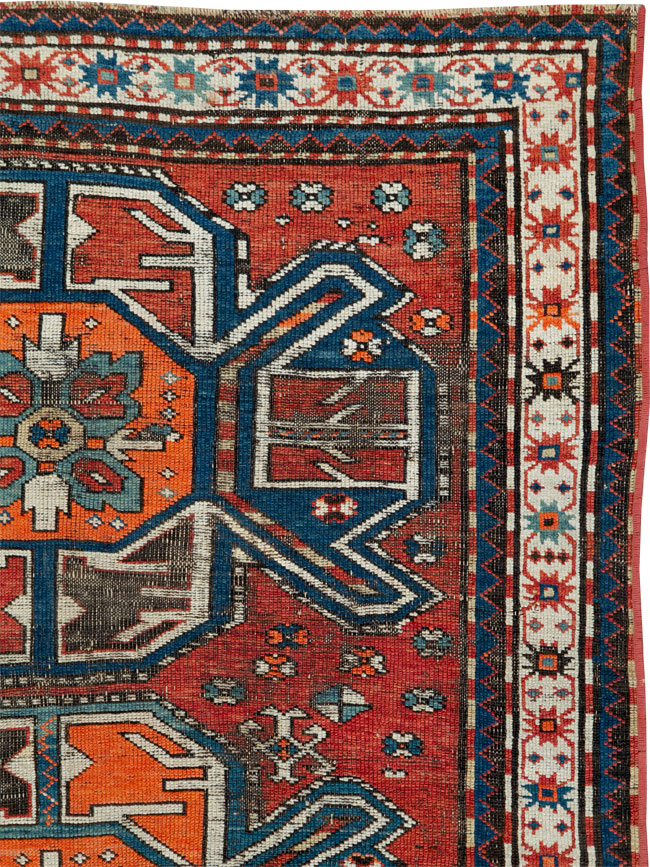 Antique Caucasian Kazak Distressed Rug, No.20529 - Galerie Shabab