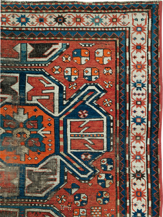 Antique Caucasian Kazak Distressed Rug, No.20529 - Galerie Shabab