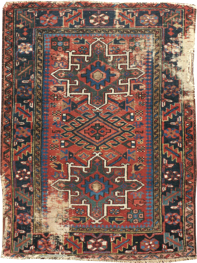 Antique Persian Karajeh Distressed Rug, No.20530 - Galerie Shabab