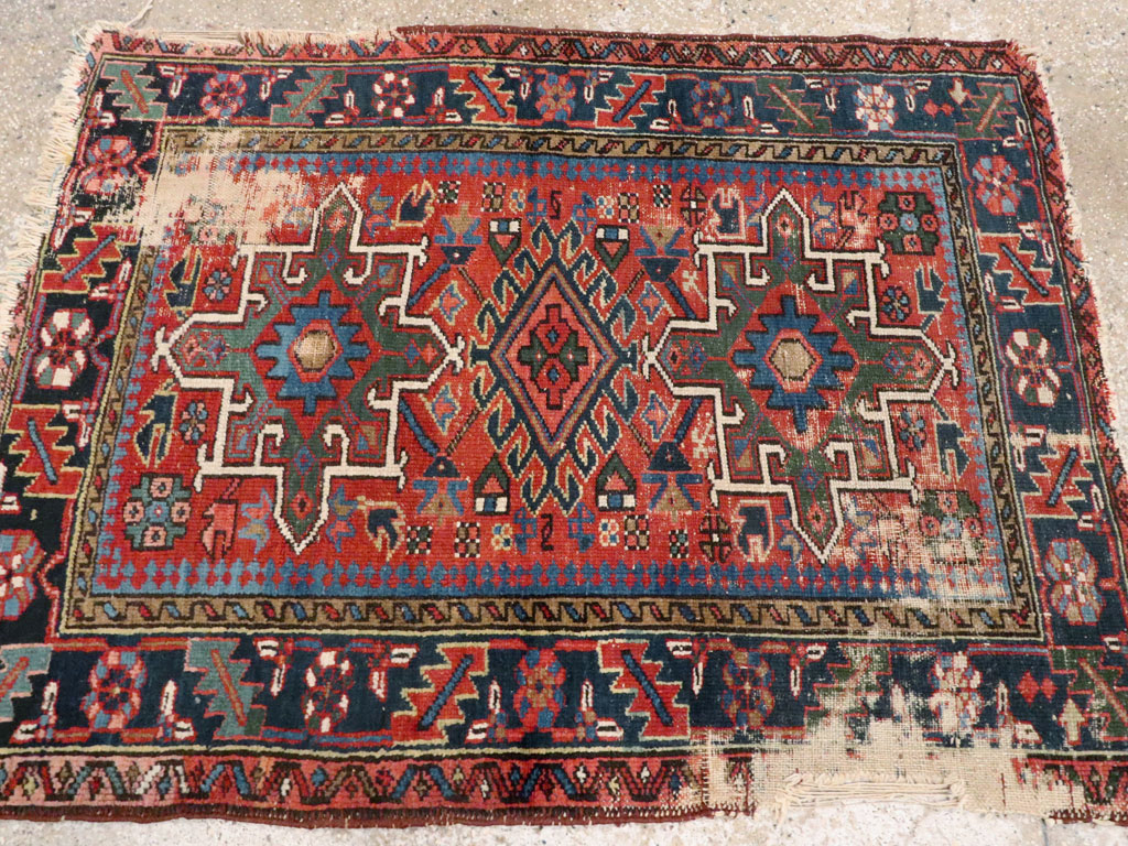 Antique Persian Karajeh Distressed Rug, No.20530 - Galerie Shabab