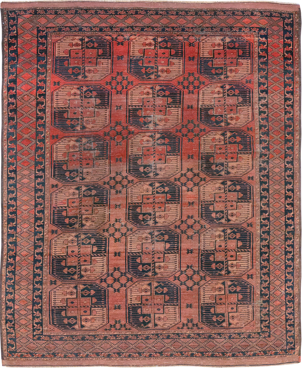 Antique Central Asian Turkoman Distressed Rug, No.20536 - Galerie Shabab