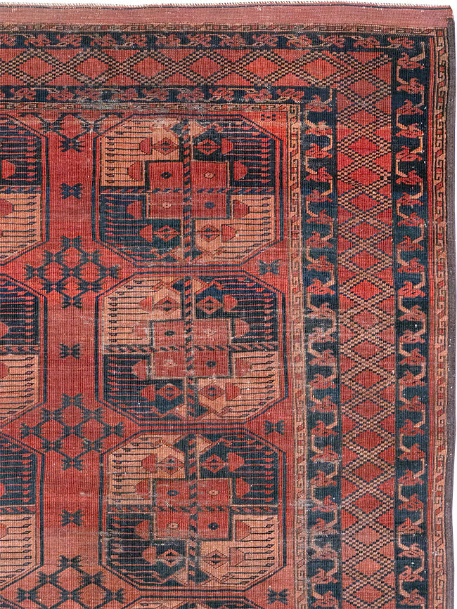 Antique Central Asian Turkoman Distressed Rug, No.20536 - Galerie Shabab