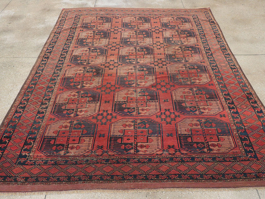 Antique Central Asian Turkoman Distressed Rug, No.20536 - Galerie Shabab