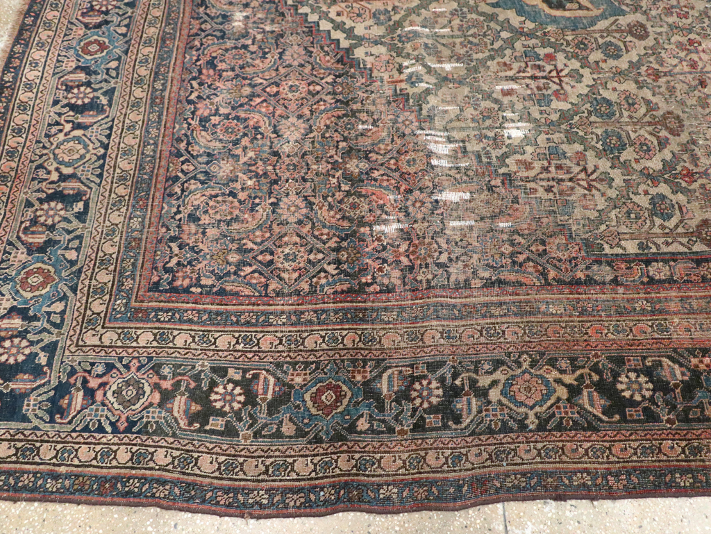 Antique Persian Bidjar Distressed Carpet, No.20569 - Galerie Shabab