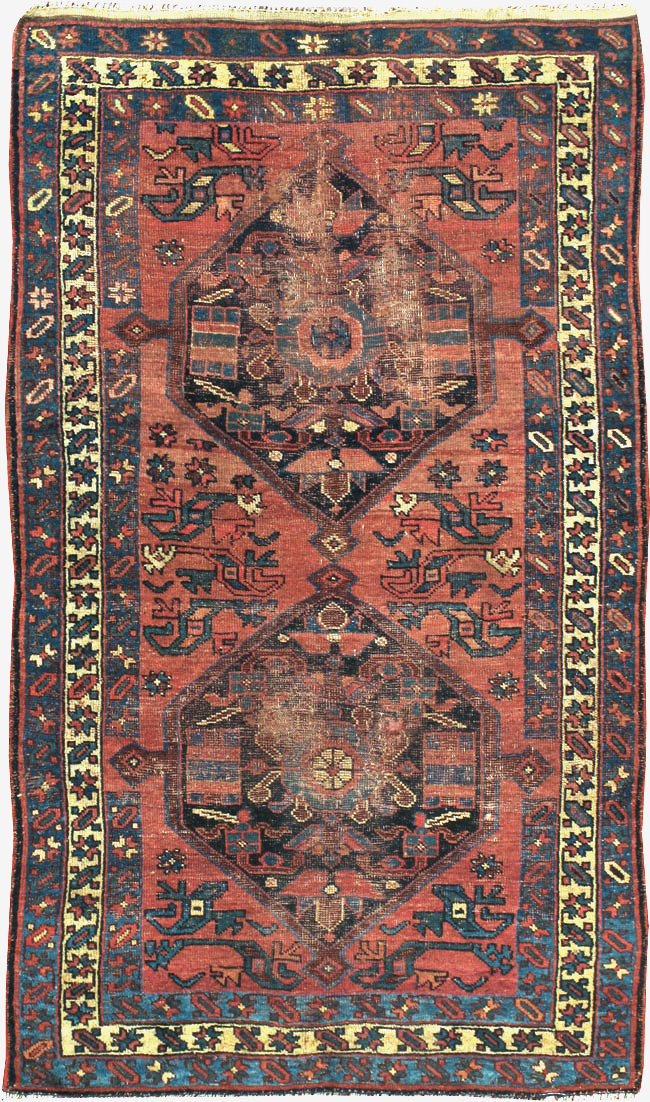 Antique Persian Kurdish Distressed Rug, No.20571 - Galerie Shabab