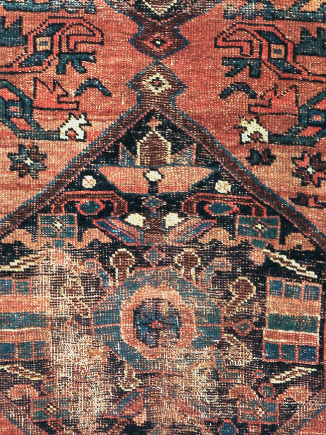 Antique Persian Kurdish Distressed Rug, No.20571 - Galerie Shabab