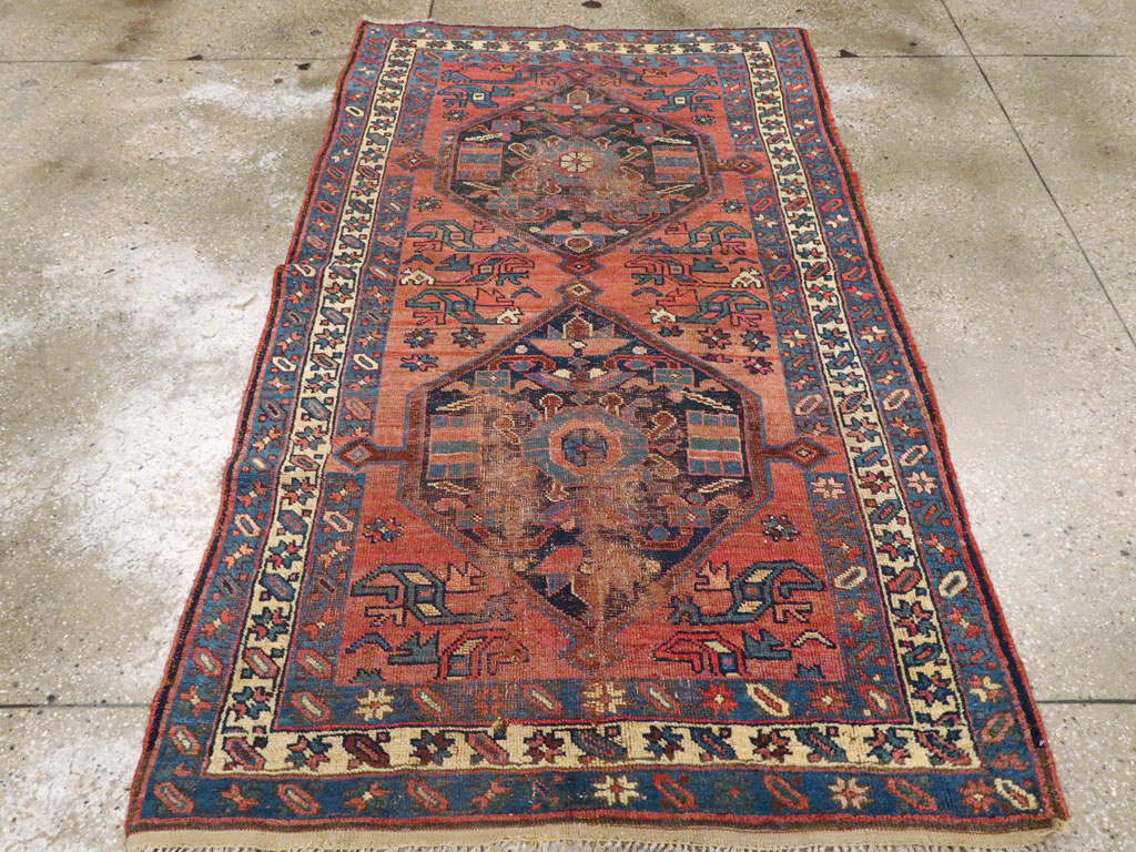 Antique Persian Kurdish Distressed Rug, No.20571 - Galerie Shabab