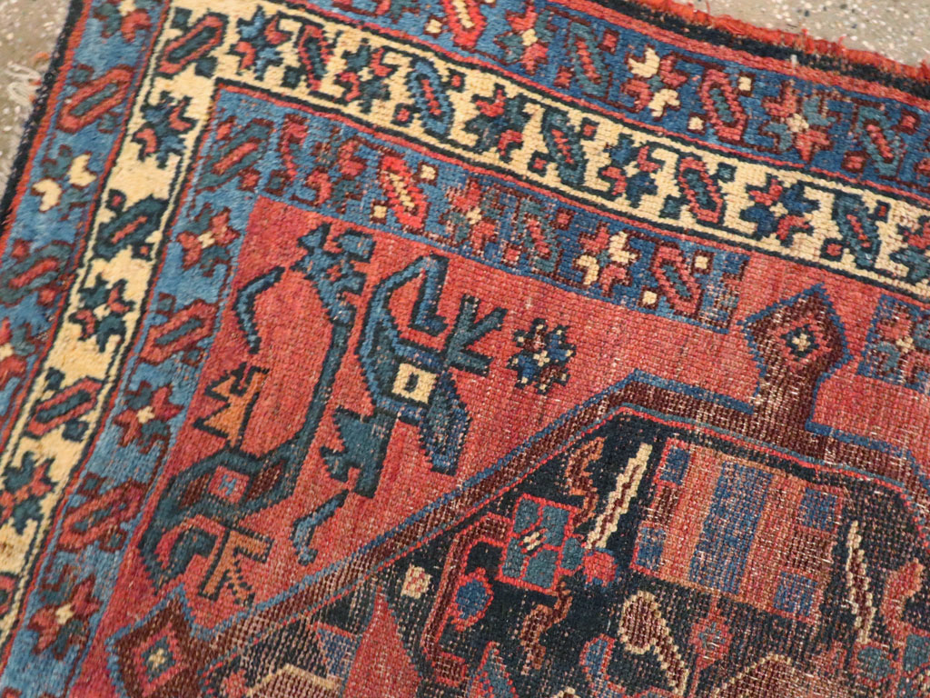 Antique Persian Kurdish Distressed Rug, No.20571 - Galerie Shabab