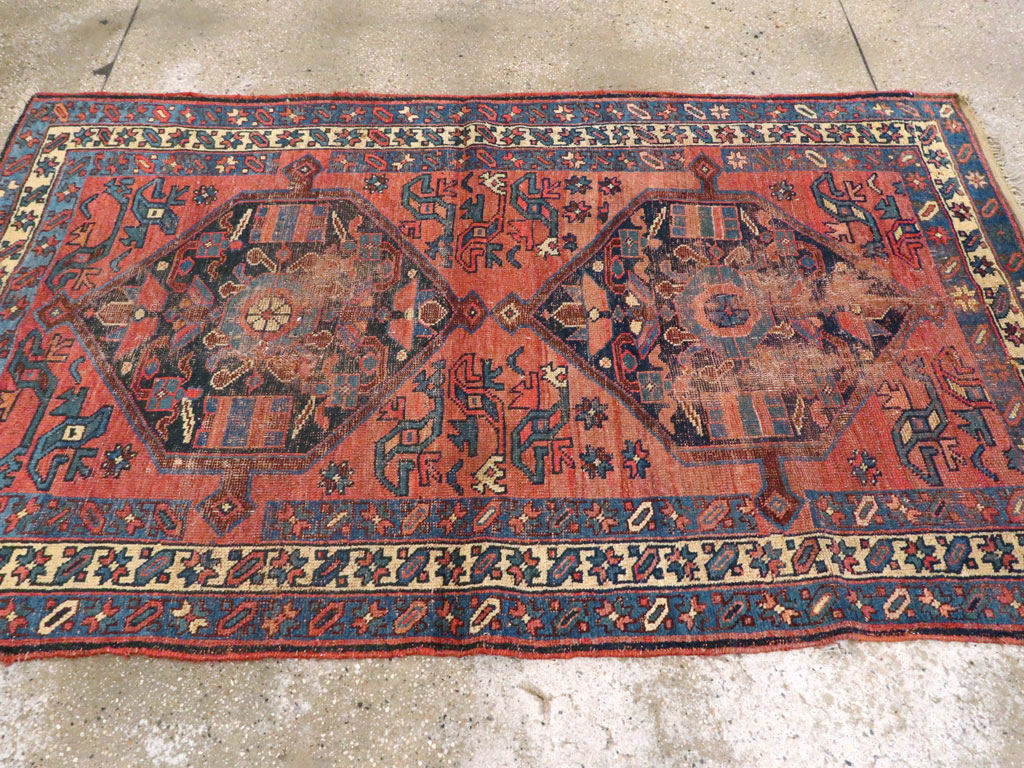 Antique Persian Kurdish Distressed Rug, No.20571 - Galerie Shabab