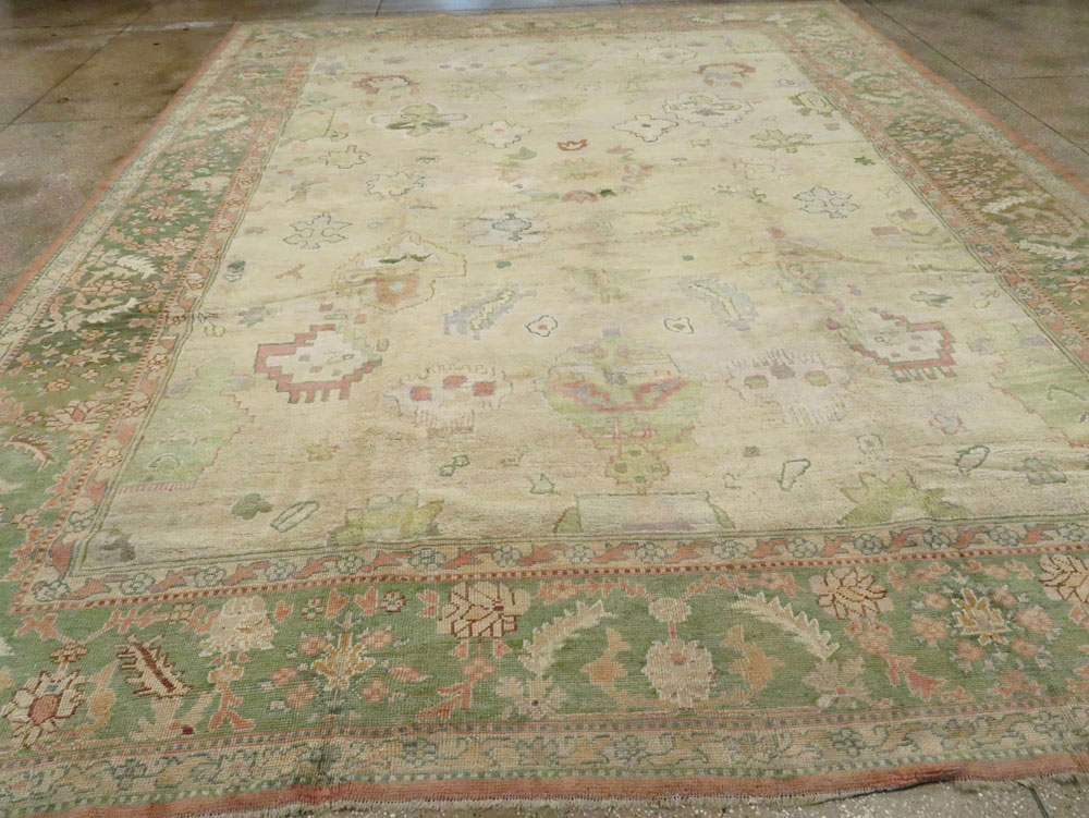 Vintage Turkish Oushak Large Room Size Carpet, No.20585 - Galerie Shabab