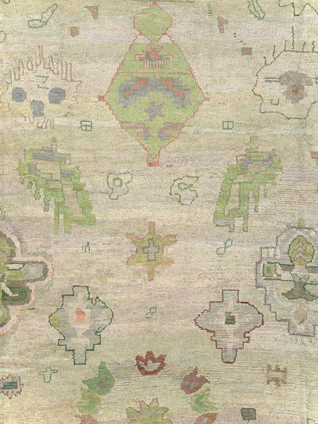 Vintage Turkish Oushak Large Room Size Carpet, No.20585 - Galerie Shabab