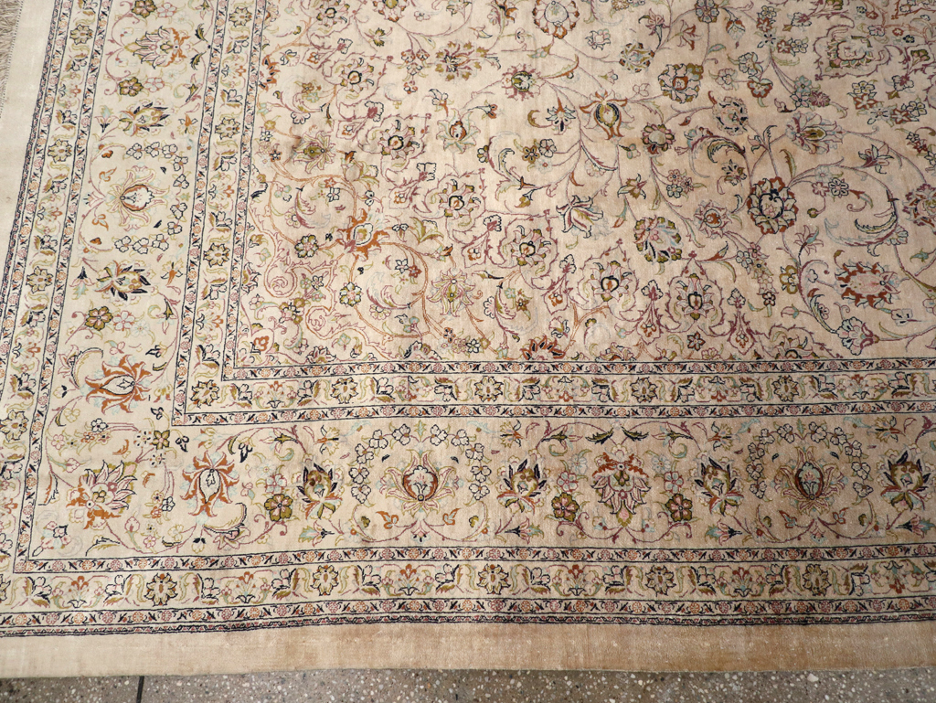 Vintage Persian Kashan Silk Carpet, No.20595 - Galerie Shabab