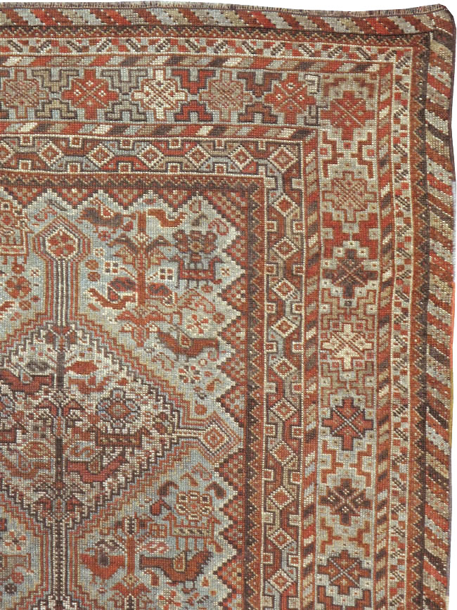 Antique Persian Shiraz Square Rug, No.20706 - Galerie Shabab