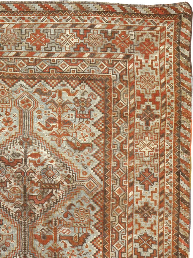 Antique Persian Shiraz Square Rug, No.20706 - Galerie Shabab
