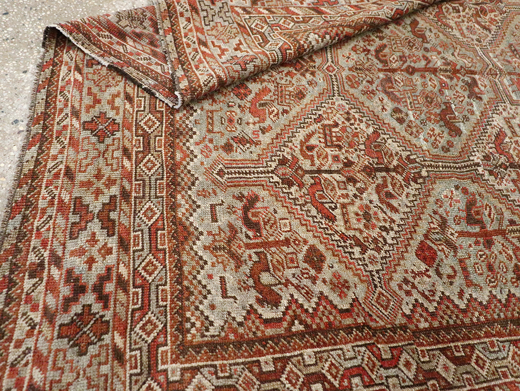 Antique Persian Shiraz Square Rug, No.20706 - Galerie Shabab